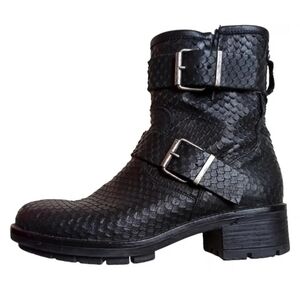 J.D Black Textured Combat Boots